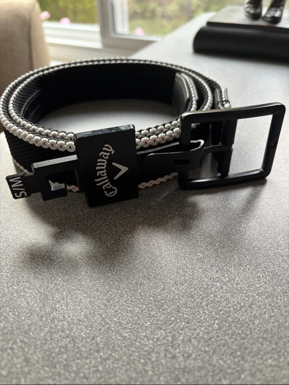 Callaway Golf Striped Stretch Belt Black White Size S/M